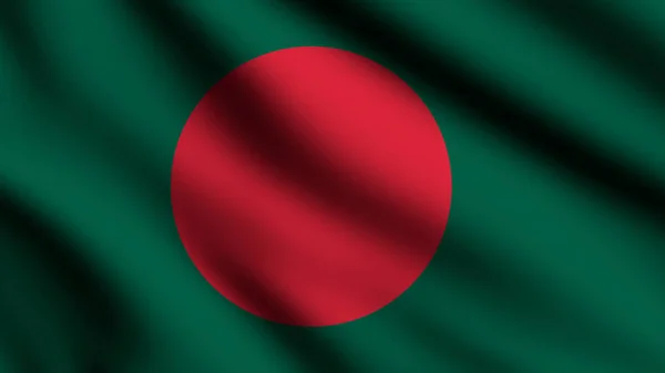 風になびくバングラデシュ国旗と3Dスタイルの背景 — ストック写真