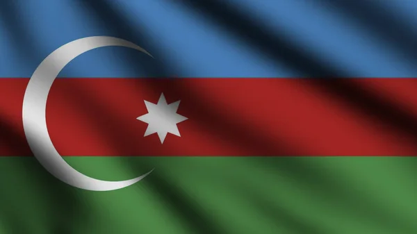 Азербайджанський Прапор Розмахує Вітром Стилем Заднього Плану — стокове фото