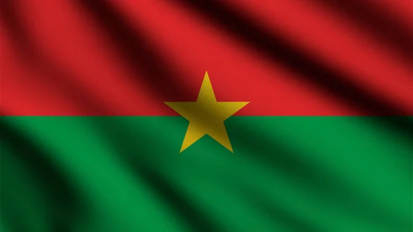 Burkina Faso Bayrağı Rüzgarda Sallanıyor — Stok fotoğraf