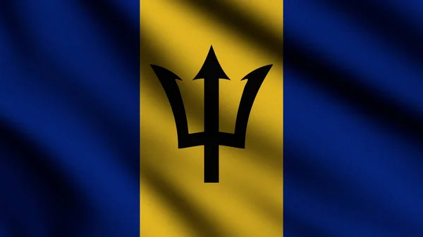 Bandiera Barbadosh Sventola Nel Vento Con Sfondo Stile — Foto Stock