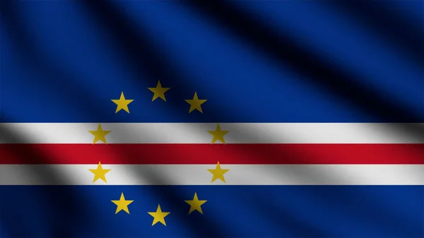Прапор Кабо Верде Махає Вітром Позолоченим Фоном — стокове фото