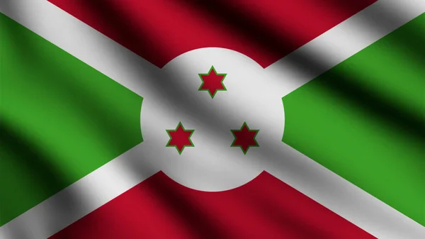 Burundi Zászló Integetett Szél Stílusú Háttér — Stock Fotó