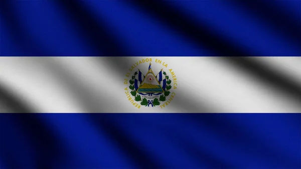 Salvador Vlajka Mávání Větru Stylu Pozadí — Stock fotografie