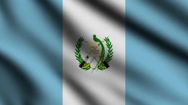 Флаг Гватемалы Размахивающий Ветру Трехмерным Фоном — стоковое фото