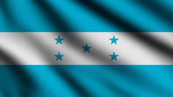 洪都拉斯国旗在风中飘扬 背景为3D风格 — 图库照片