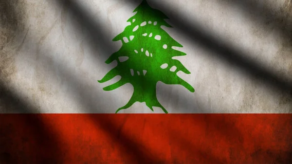 Libano Bandiera Sventola Nel Vento Con Sfondo Stile — Foto Stock