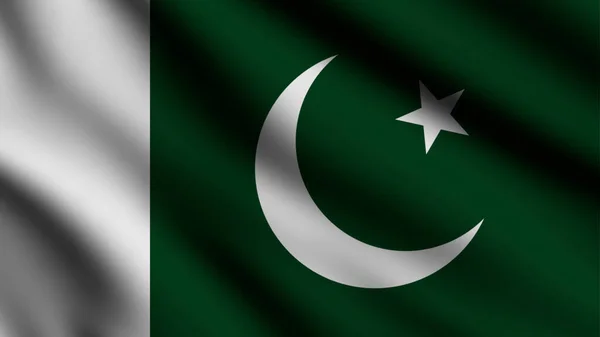 Флаг Пакистана Размахивающий Ветру Фоне Стиля — стоковое фото