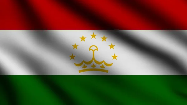 Bandeira Tajiquistão Acenando Vento Com Fundo Estilo — Fotografia de Stock