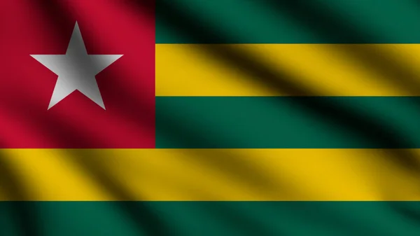 Togo Bayrağı Rüzgarda Dalgalanırken Boyutlu Arka Planda — Stok fotoğraf