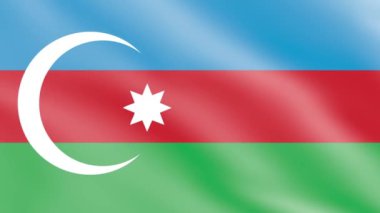 Rüzgarda Azerbaycan Dalgalanan Bayrak, 3D Bayrak Dalgalayan Animasyon 4K Görüntüsü