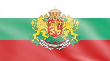 Bulgaristan Rüzgarda Bayrak Dalgalanıyor, 3D Bayrak Dalgalanıyor 4K Görüntüsü