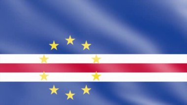 Cape Verde Rüzgarda Sallanan Bayrak, 3D Bayrak Dalgalanan Animasyon 4K