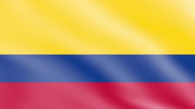 Rüzgarda Kolombiya Bayrağı, 3D Bayrak Dalgalanan Animasyon 4K Görüntü