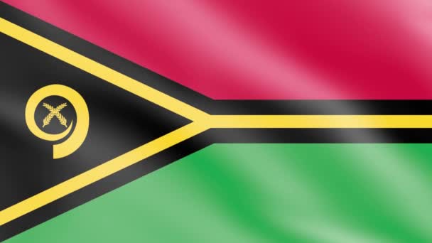 Vanuatu Flagge Wind Fahnenschwenken Animation Footage — Stockvideo