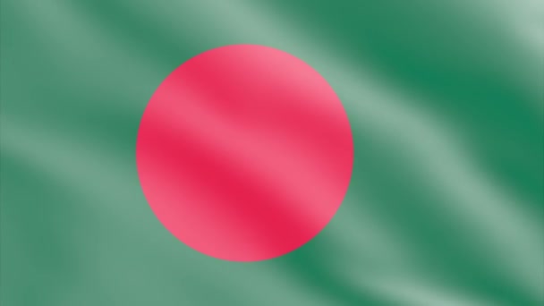Bangladesh Ondeando Bandera Viento Bandera Ondeando Animación Filmación — Vídeos de Stock