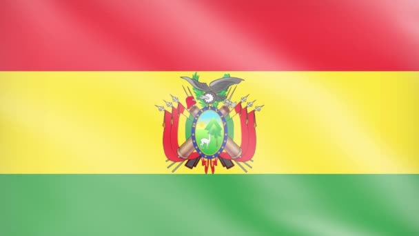 Βολιβία Κυματιστή Σημαία Στον Άνεμο Σημαία Κυματίζοντας Κινούμενα Σχέδια — Αρχείο Βίντεο