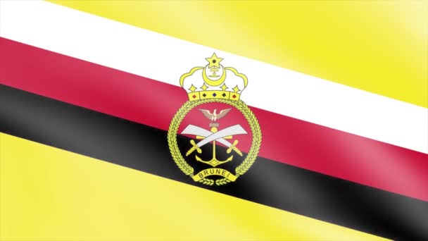 Brunei Ondeando Bandera Viento Bandera Ondeando Animación Metraje — Vídeos de Stock