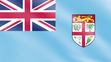 Fiji Bayrağı rüzgarda, 3D Bayrak Dalgalanması Animasyon 4K