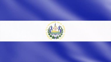 El Salvador Bayrağı rüzgarda, 3D Bayrak Dalgalanan Animasyon 4K Görüntü