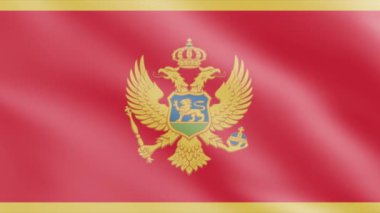 Karadağ bayrağı rüzgarda, 3D Bayrak Dalgalanması Animasyon 4K