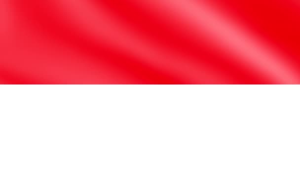 Flaga Indonesia Wietrze Flaga Waving Animation Nagranie — Wideo stockowe
