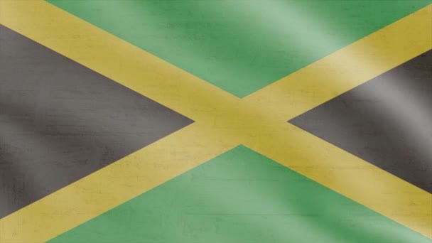 Jamaika Bayrağı Rüzgarda Bayrak Dalgalanan Animasyon — Stok video