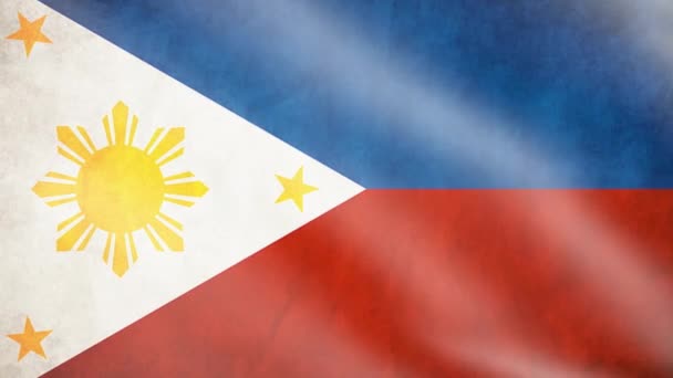 Bandera Filipinas Viento Flag Waving Animation Filmación — Vídeo de stock