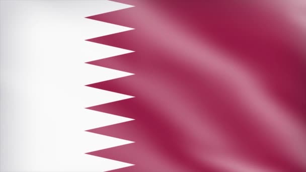Σημαία Κατάρ Στον Άνεμο Σημαία Κυματίζουν Κινούμενα Σχέδια — Αρχείο Βίντεο
