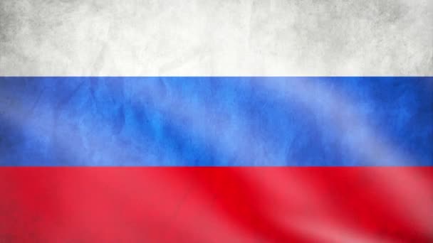 Bandera Rusia Viento Bandera Ondeando Animación Filmación — Vídeo de stock