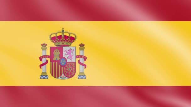 Flaga Hiszpanii Wietrze Flaga Waving Animation Nagranie — Wideo stockowe