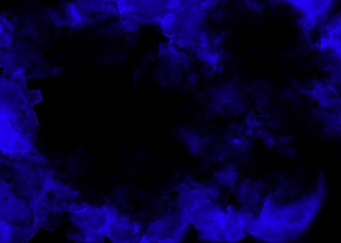 Siyah arkaplanda mavi suluboya dokusu