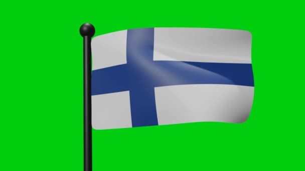 Flag Waving Green Screen Background Game Flag Item Symbol — Vídeo de stock