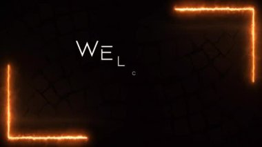 Welcome October Animation with Fire Text Effect on a dark Brick Wall