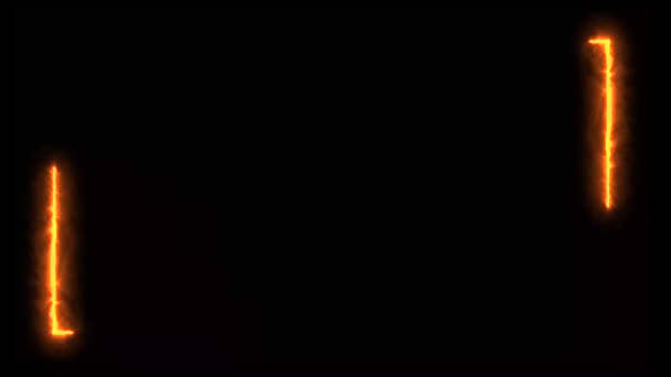 欢迎四月份的动画 黑暗砖墙上的火文字效果 — 图库视频影像