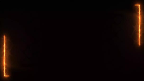 Ласкаво Просимо Серпень Анімація Вогнем Вплив Тексту Темну Цегляну Стіну — стокове відео