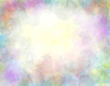 hand painted colorfull watercolor background with sky and clouds shape