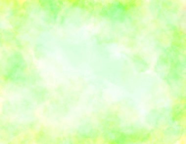 hand painted green yellow watercolor background with sky and clouds shape2