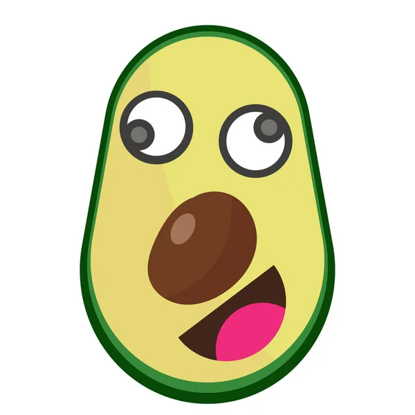 Vector Flat Emoticon Avocado Fruit — Stock Photo, Image