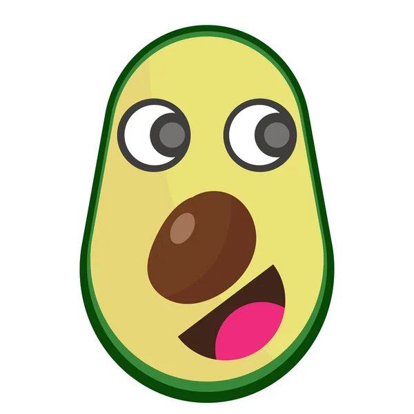 Emoticon Avokado Meyvesinin Vektör Düzlüğü — Stok fotoğraf