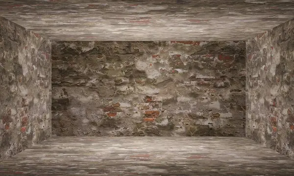 現代的なグランジ3D壁と床テクスチャルーム内部の背景 — ストック写真