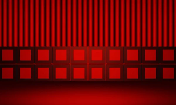Velvet Curtain Rectangle Matrix Backdrop Rendering — Stock Photo, Image