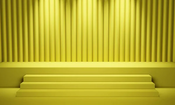 Κίτρινο Στάδιο Φόντο Κουρτίνα Απόδοση — Φωτογραφία Αρχείου