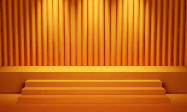 Πορτοκαλί Σκηνή Φόντο Κουρτίνα Απόδοση — Φωτογραφία Αρχείου