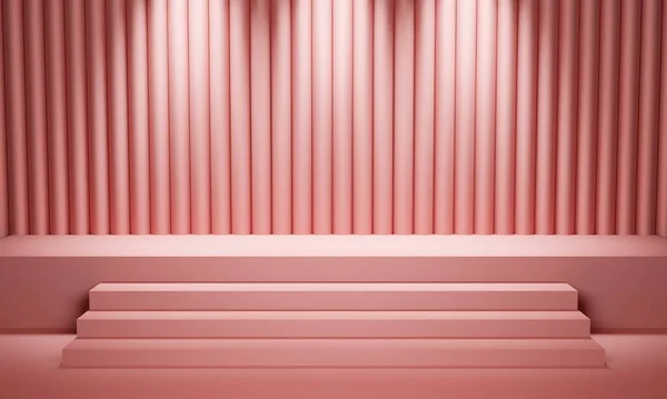 Arka planda pembe sahne 3D görüntüleme