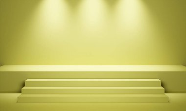 3D sarı merdiven arkaplanı