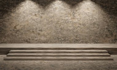 sahne arkası beton dokusu ürün görüntüleme için 3d