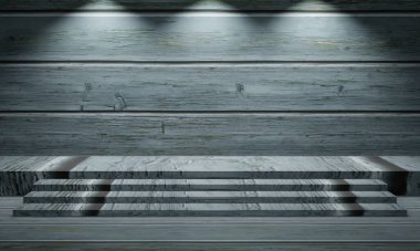 3D duvar sahnesi beton ahşap doku 3D görüntüleme