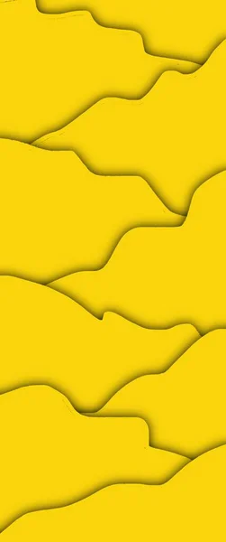 Жовті Хвилясті Форми Паперу Вирізаний Фон — стокове фото