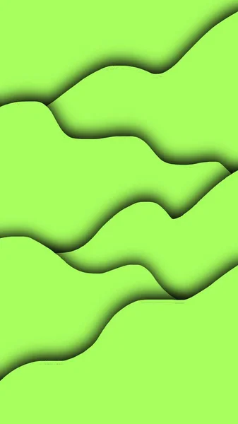 Groene Golvende Vormen Papier Gesneden Achtergrond — Stockfoto