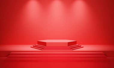 Duvar odası arka planında 3D canlandırma sahnesi